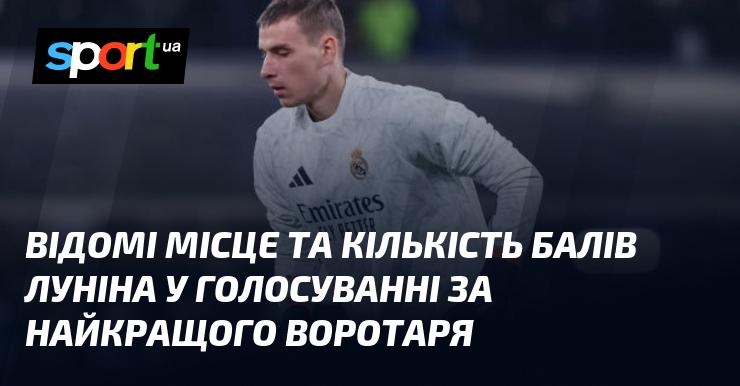Відомі результати голосування за найкращого голкіпера, в якому Лунін зайняв певне місце та набрав визначену кількість балів.